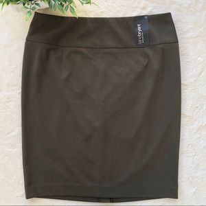 Lane Bryant olive green pencil skirt 16